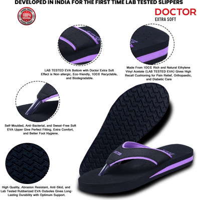 DOCTOR EXTRA SOFT Women Ortho Care Diabetic Orthopaedic Comfort Dr Slippers Flip Flops(Purple , 6)