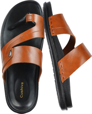 Cushiva Men Slippers(Brown , 6)