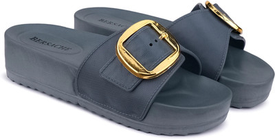 BERSACHE Women Flip Flops(Grey , 7)