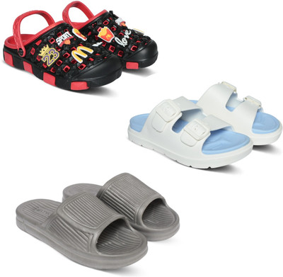 Acorn Men Slides(Red, Blue, Grey , 6)