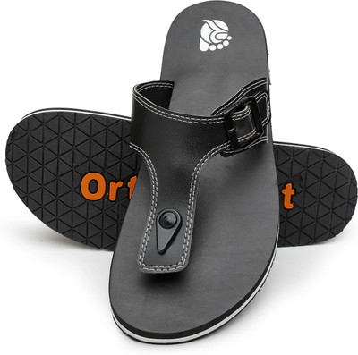 Ortho + Rest Men Soft Orthopedic Slipper for Men|Diabetic, Heel Pain Relief, Anti-Skid Daily Use Flip Flops(Black , 10)