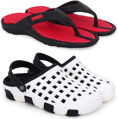 Kapani Fashion Men Slippers(Red, Black , 8)