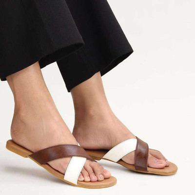 velacia Women Slippers(Brown , 4)