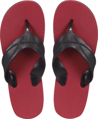 EXCELLION Men Flip Flops(Red , 8)