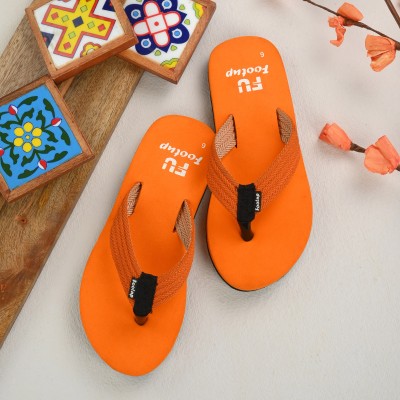 Footup Women EVA|Ultralightweight|Premium|Comfort|All Seasons|Trendy|Daily Use|Women Slides(Orange , 7)