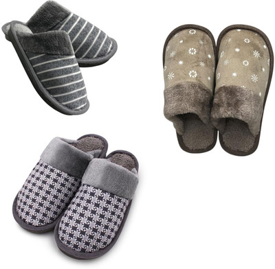 Mahi Enterprises Men Flip Flops(Grey, Beige, Grey , 6)