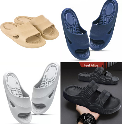 house of common Women Slides(Multicolor , 9)