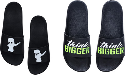 Digimahadev Men Flip Flops(Black , 10)