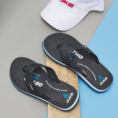 DUKE Men Flip Flops(Grey , 6)
