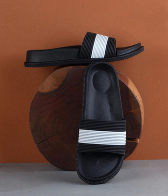 slipover Men Slides(Black , 7)
