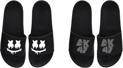 nvisan Men Slides(Grey, White, Black , 7)