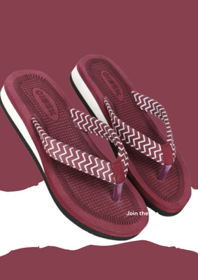 CIBEK Women Doctor step with Cibek comfortable extra soft daily wear women slipper Flip Flops(Maroon , 4)