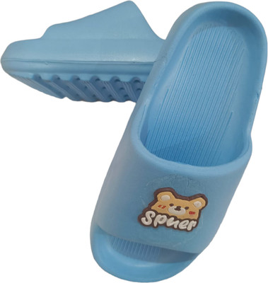 Crawl & sprint Men Slides(Blue , 5)