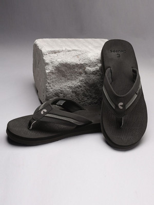 Chupps Men Trifuse Black Soft Footbed Lightweight Flip Flops Chappals For Slides(Black , 9)