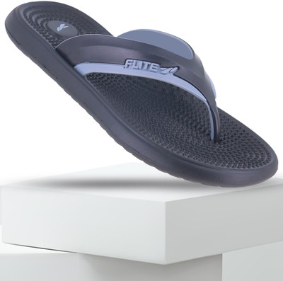 FLITE Men Slippers(Black, Grey , 9)