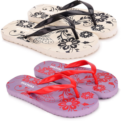 DAITONA Women Flip Flops(Purple , 6)