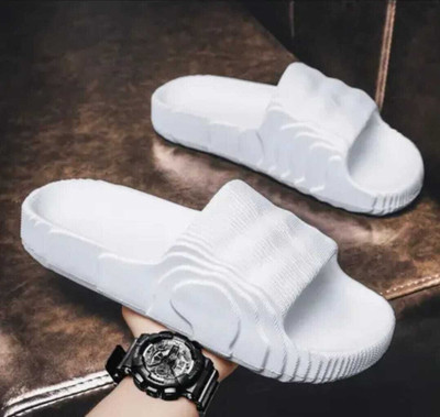 KNIEVL Men Slides(White , 7)