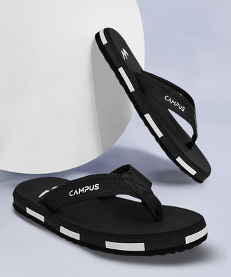 CAMPUS Men Flip Flops(Black , 8)