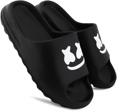 FORMIC Men Slides(Black , 9)