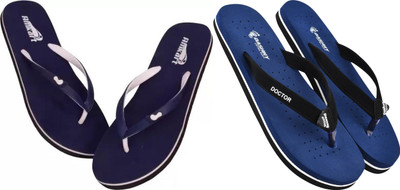 DASHNY Women Flip Flops(Navy, Navy , 4)