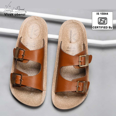 BERSACHE Men Wedges(Tan , 6)