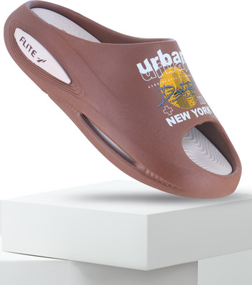 FLITE Men Slides(Tan, Brown , 7)