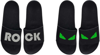 nvisan Men Slides(Green, Grey , 6)