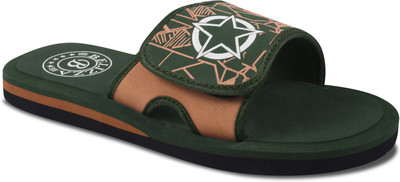 Belizza Men Slides(Olive, Tan , 7)