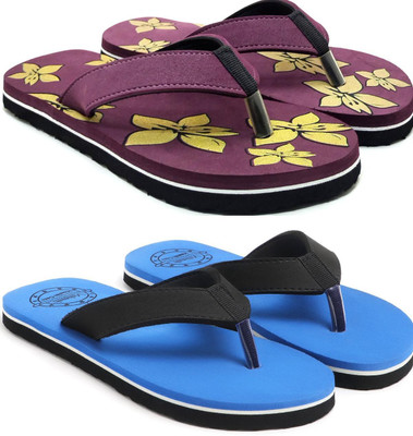 VAHMAH Women Slippers(Purple, Blue , 8)