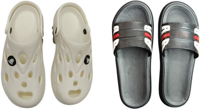 BLIBBERS Men Slides(White, Black , 9)