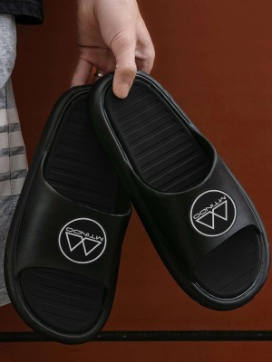 MTINDO Men Slides(Black, Grey , 5)