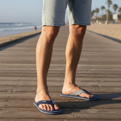 Hilux Men Slippers(Navy, Blue , 6)