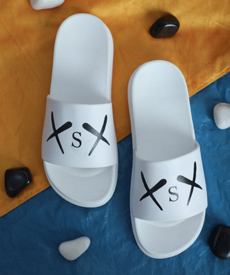STYLE HEIGHT Men Slides(White , 6)