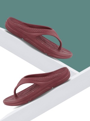 qtfoam Women Flip Flops(Maroon , 5)