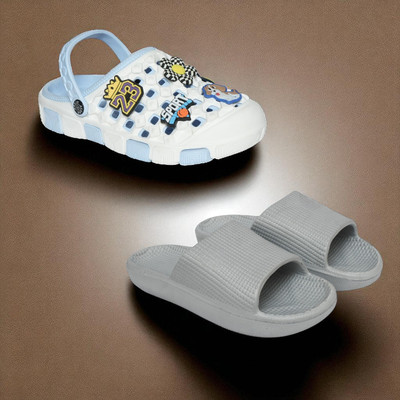 Acorn Men Slides(Blue, Silver , 9)