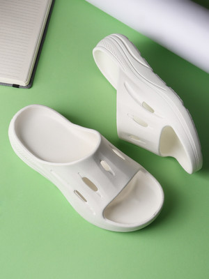TOE CANDY Men Slides(White , 6)