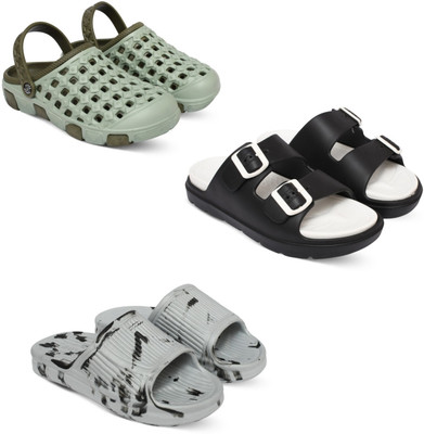 Acorn Men Slides(Olive, Black, White , 7)
