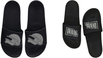 nvisan Men Slides(White, Grey , 9)
