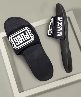 KANEGGYE Men Slides(Black , 10)