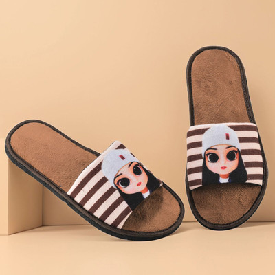 Y key Women Slides(Brown , 8)