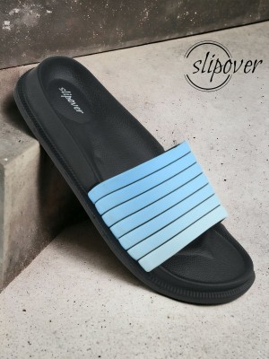 slipover Men Shadow Casual Comfort Trendy Stylish Slip-On Slipper, Flip Flops & Slides For Men-Blue/Black (Size-7) Slides(Blue, Black 7)