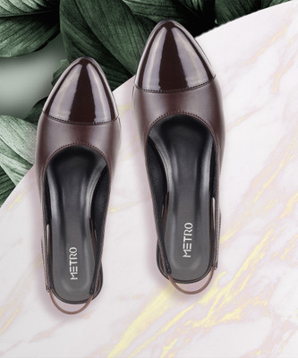 METRO Women Slides(Brown , 5)