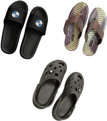 BLIBBERS Men Slippers(Black, Brown, Grey , 6)