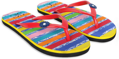 SOUL CULTURE Women Flip Flops(Red , 6)