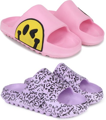 KAPYANSH Women Slides(Pink, Purple , 5)