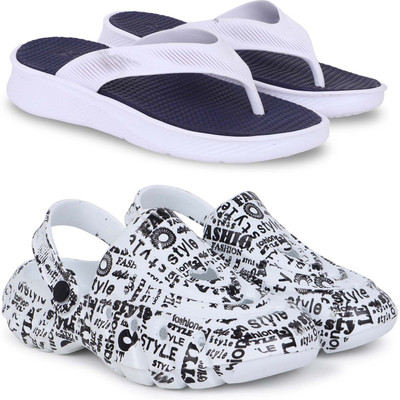Kapani Fashion Men Slippers(Blue, White , 7)
