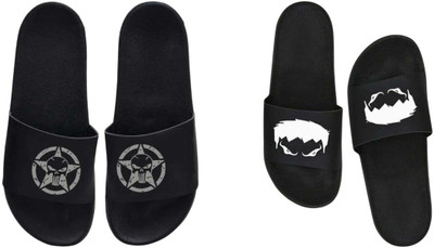 nvisan Men Slides(White, Grey, Black , 10)