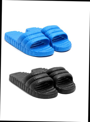 HOC Women Slides(Black, Blue , 6)