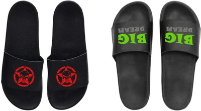 nvisan Men Slides(Green, Red, Black , 9)