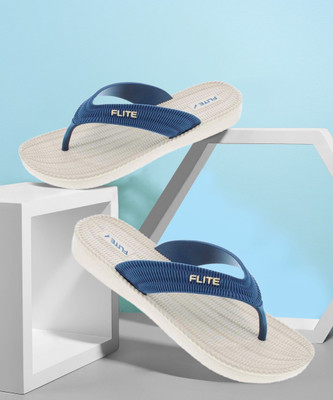 FLITE Women Slippers(Beige, Blue , 7)